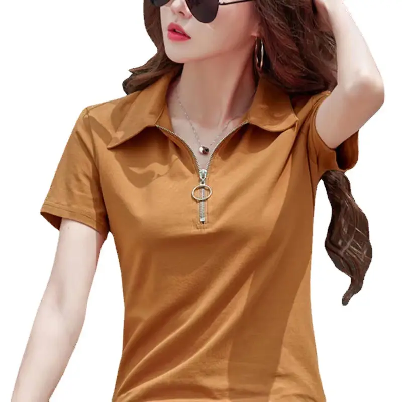 Women's Black Polo T-Shirt Short Sleeve 2023 - Image 13