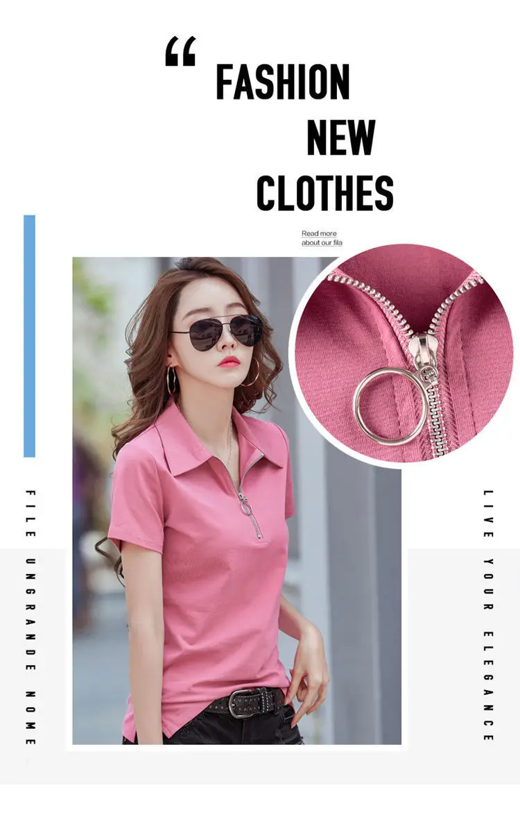 Women's Black Polo T-Shirt Short Sleeve 2023 — feature 2
