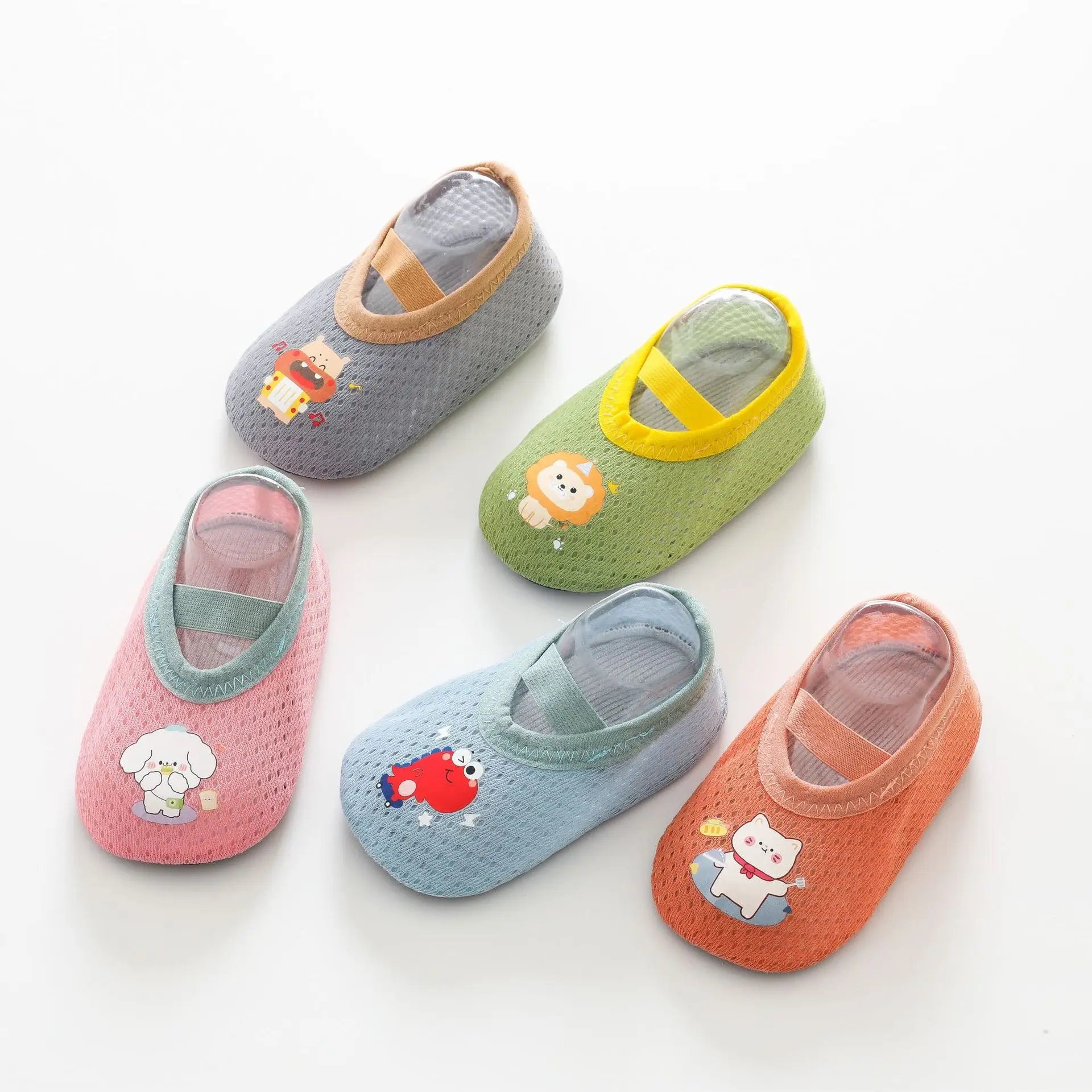Pink Mesh Baby Floor Socks for Toddler Shoes