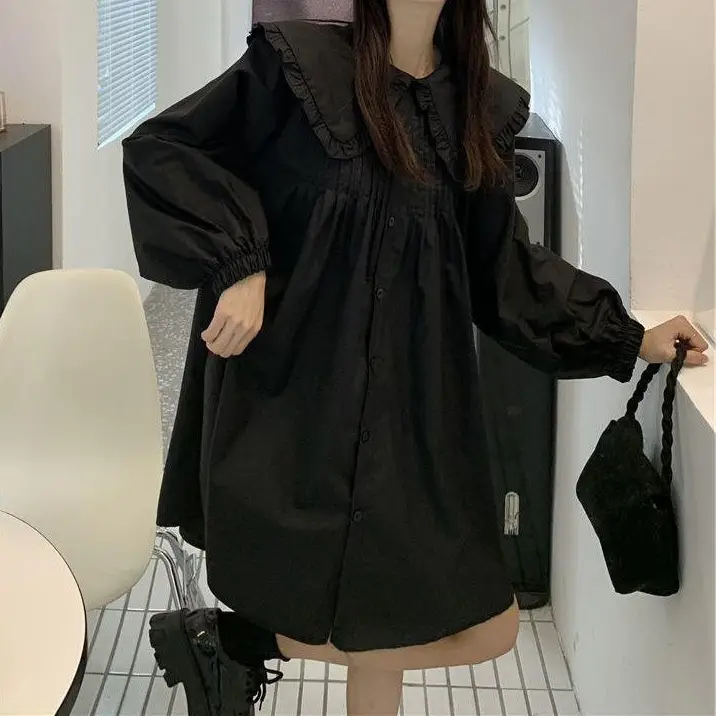 Women's White French Style Long Sleeve Dress 2022 - Image 4