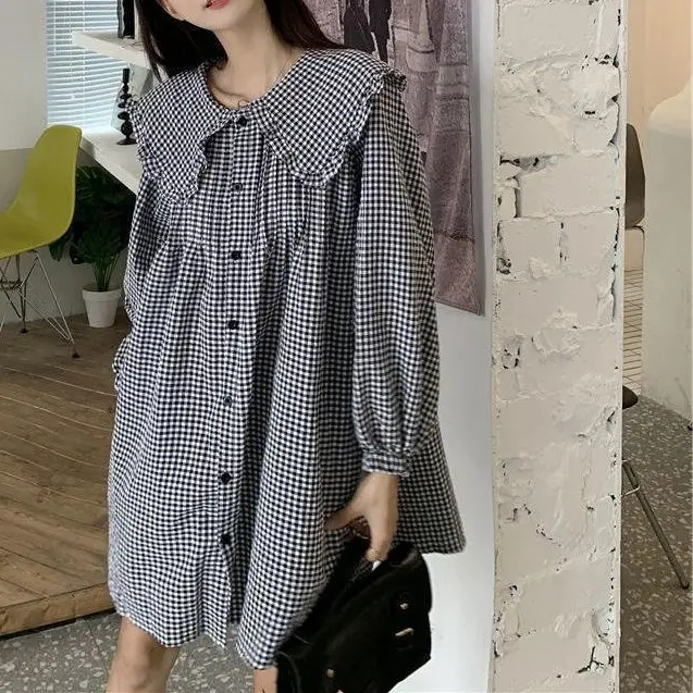 Women's White French Style Long Sleeve Dress 2022 - Image 7