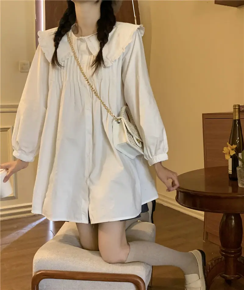 Women's White French Style Long Sleeve Dress 2022 — feature 25