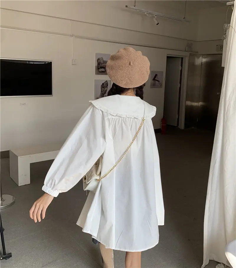 Women's White French Style Long Sleeve Dress 2022 — feature 26