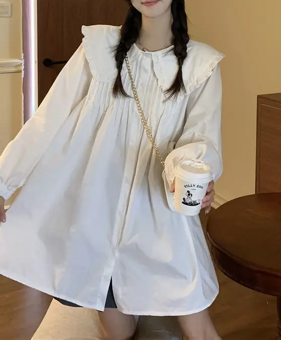 Women's White French Style Long Sleeve Dress 2022 — feature 27