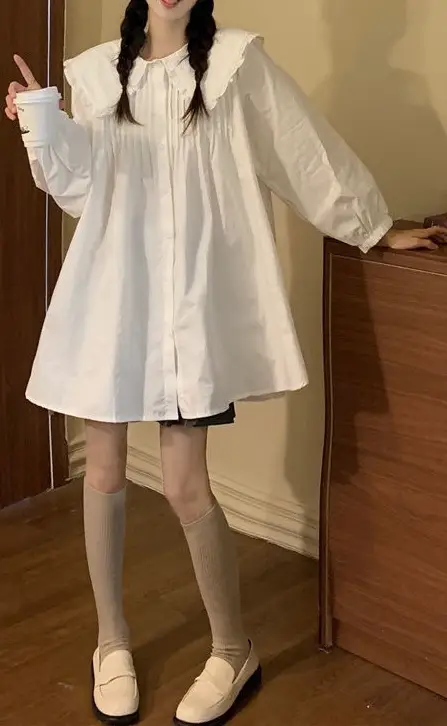 Women's White French Style Long Sleeve Dress 2022 — feature 30
