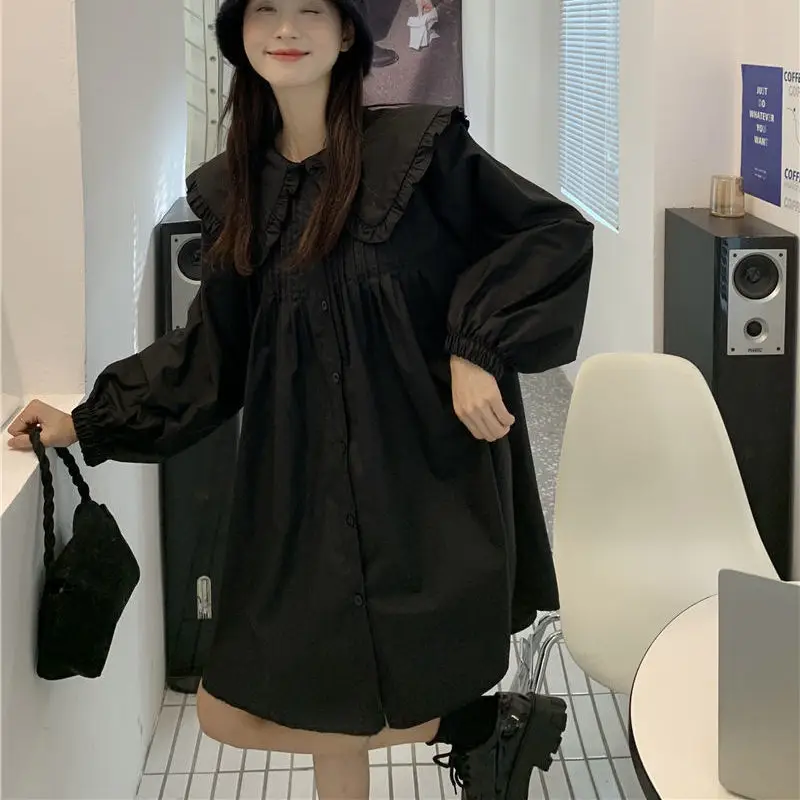 Women's White French Style Long Sleeve Dress 2022 - Image 2