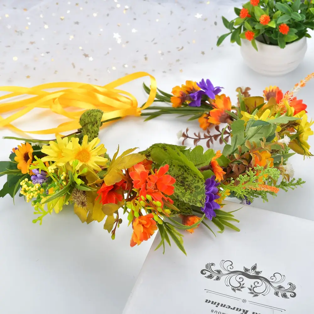 Spring Floral Handmade Wreath for Girls Women - Image 7