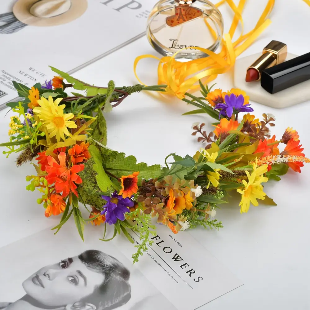 Spring Floral Handmade Wreath for Girls Women - Image 8
