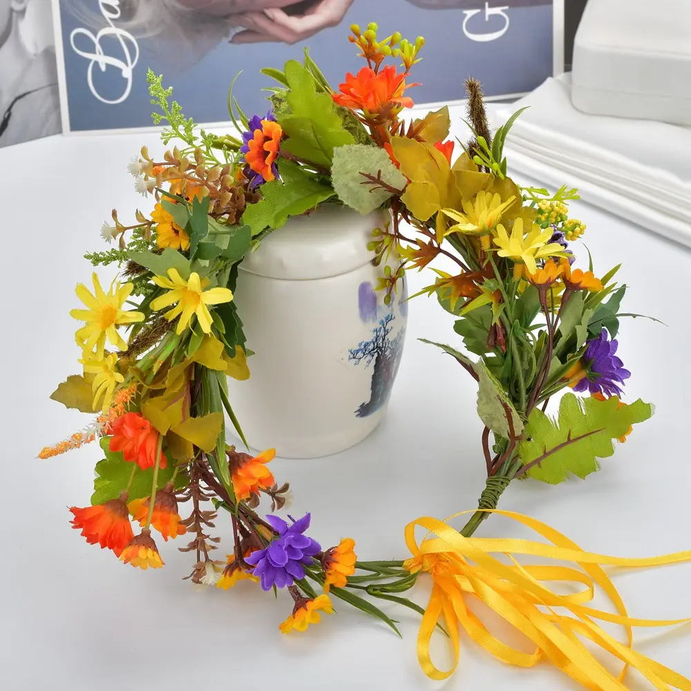 Spring Floral Handmade Wreath for Girls Women - Image 9