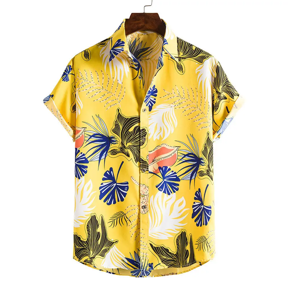 Men's Plaid Short Sleeve Beach Shirt Light Blue Pink - Image 165