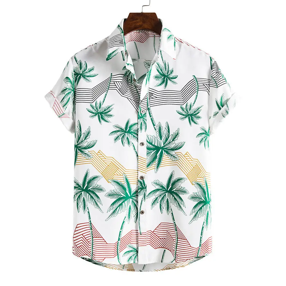 Men's Plaid Short Sleeve Beach Shirt Light Blue Pink - Image 16