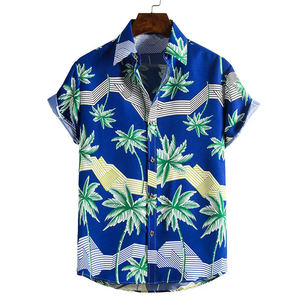 Men's Plaid Short Sleeve Beach Shirt Light Blue Pink — feature 16