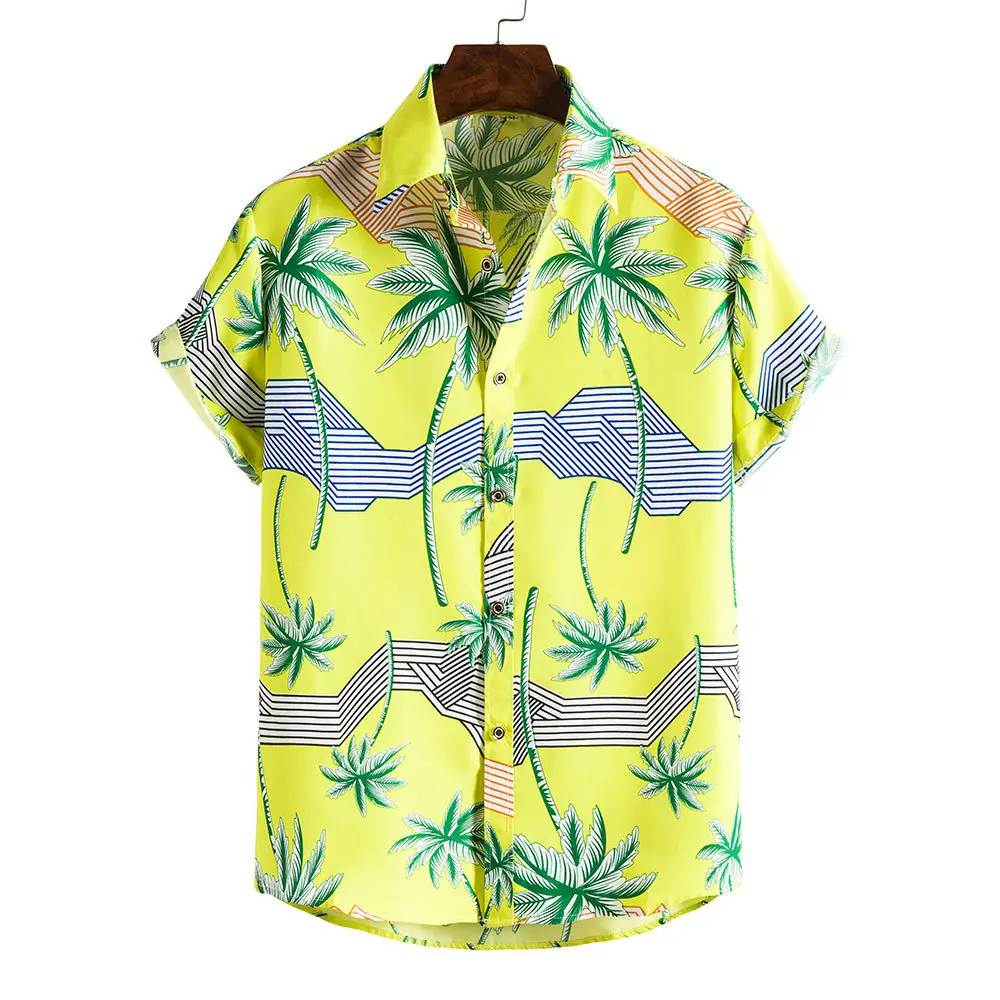 Men's Plaid Short Sleeve Beach Shirt Light Blue Pink — feature 18