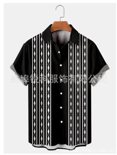 Men's Plaid Short Sleeve Beach Shirt Light Blue Pink - Image 138