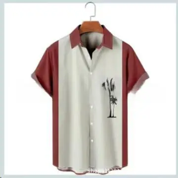Men's Plaid Short Sleeve Beach Shirt Light Blue Pink - Image 112