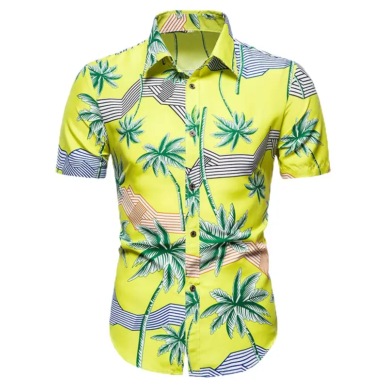 Men's Plaid Short Sleeve Beach Shirt Light Blue Pink - Image 21