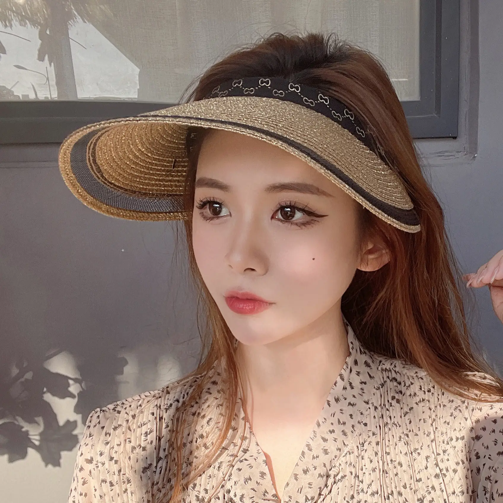 Beach Visor Hat with Big Bristle for Women