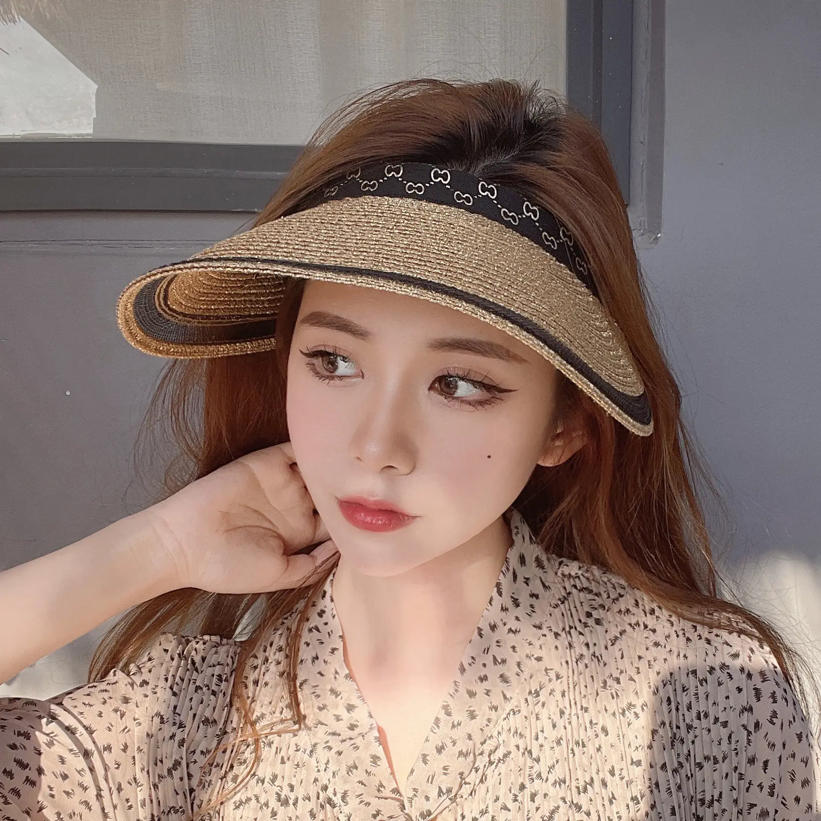 Beach Visor Hat with Big Bristle for Women