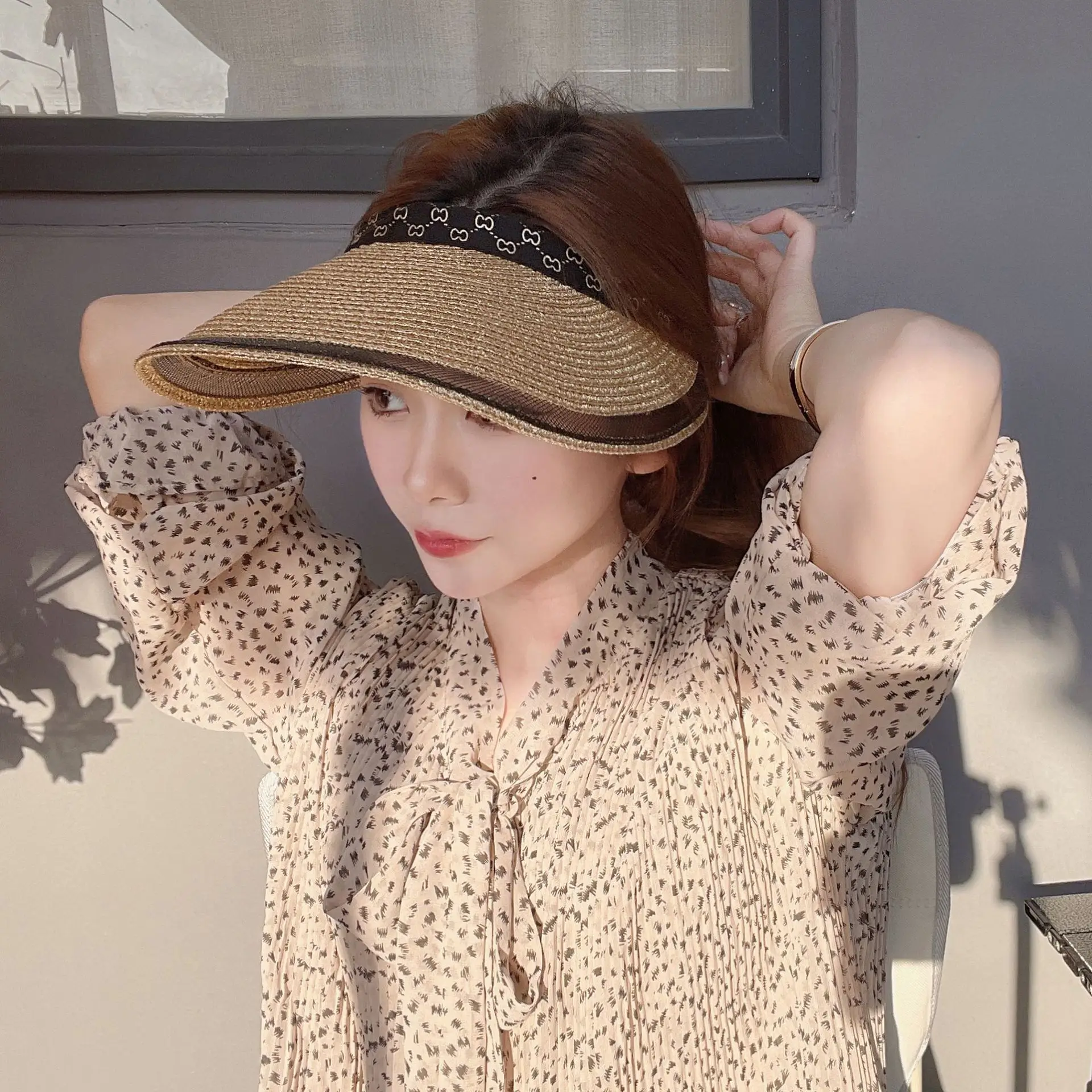 Beach Visor Hat with Big Bristle for Women