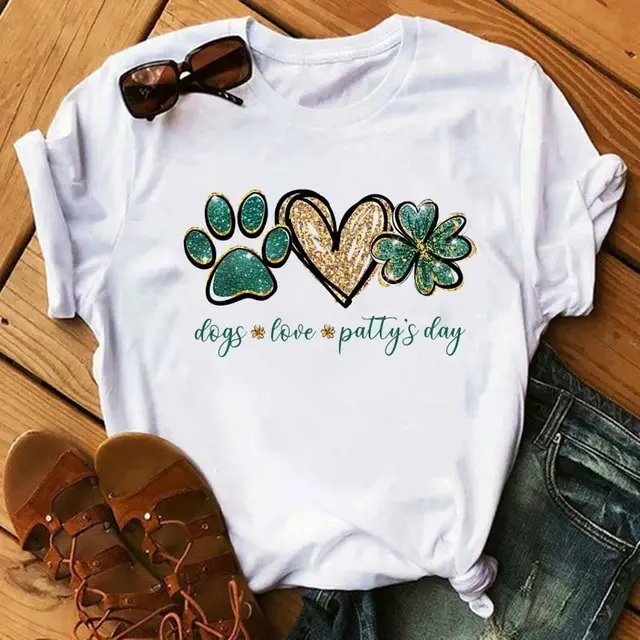 Women's 2025 Paws Animal Print T-Shirt White - Image 3