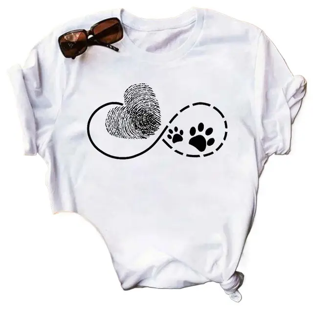Women's 2025 Paws Animal Print T-Shirt White - Image 8