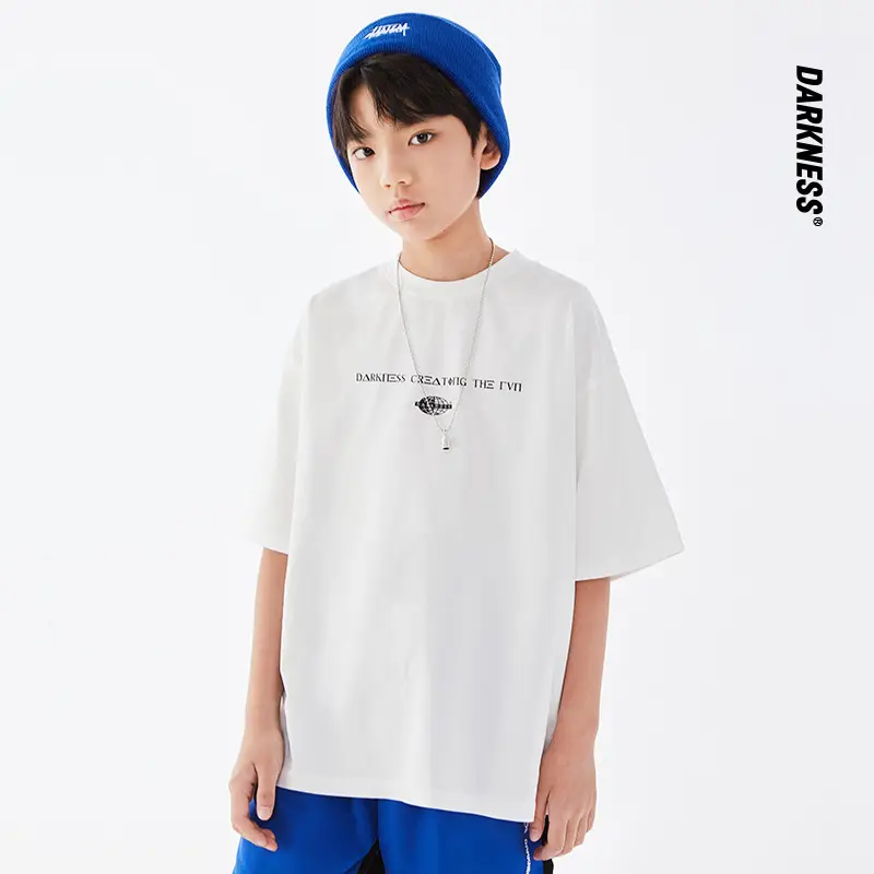 Kids White Cotton T-Shirt Short Sleeve Boys Summer Wear - Image 4