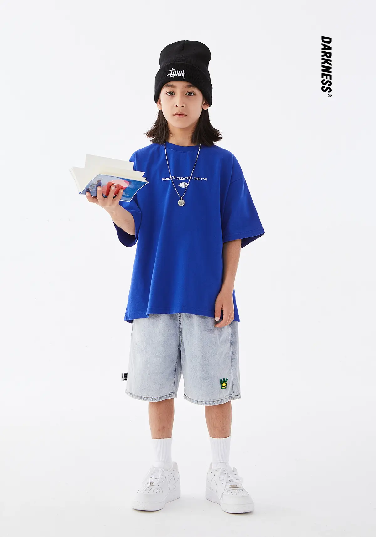 Kids White Cotton T-Shirt Short Sleeve Boys Summer Wear — feature 2
