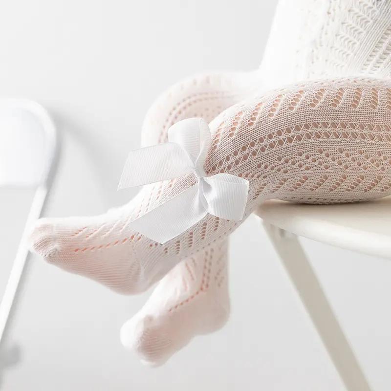 Baby Spanish Style Cotton Leggings 0-2Yr Pink Bow