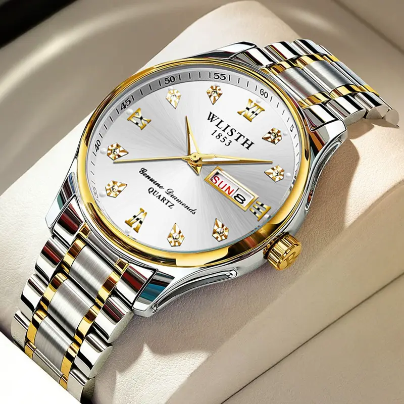 Wally Full Automatic Men's Quartz Watch Gold Steel Band