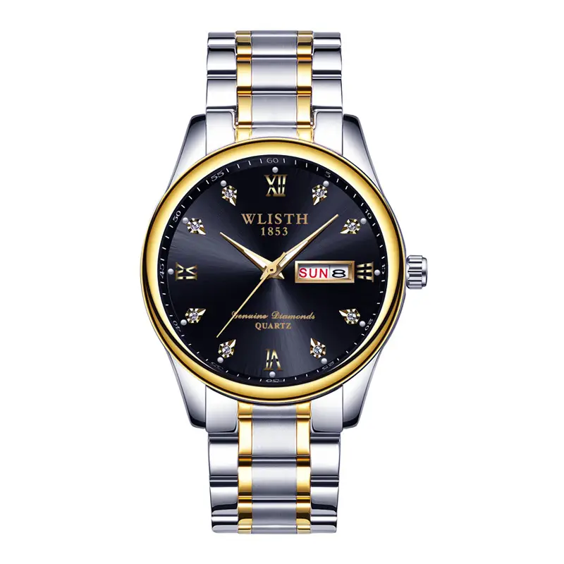 Wally Full Automatic Men's Quartz Watch Gold Steel Band