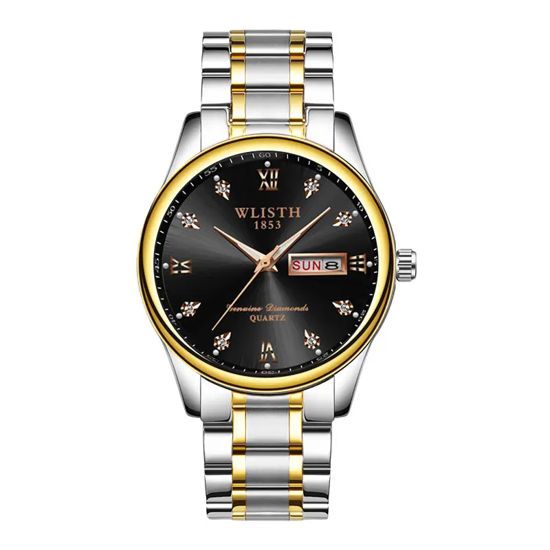 Wally Full Automatic Men's Quartz Watch Gold Steel Band