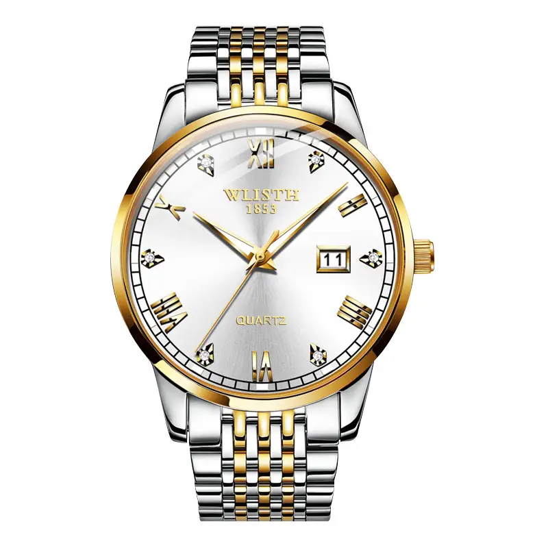 Wally Full Automatic Men's Quartz Watch Gold Steel Band