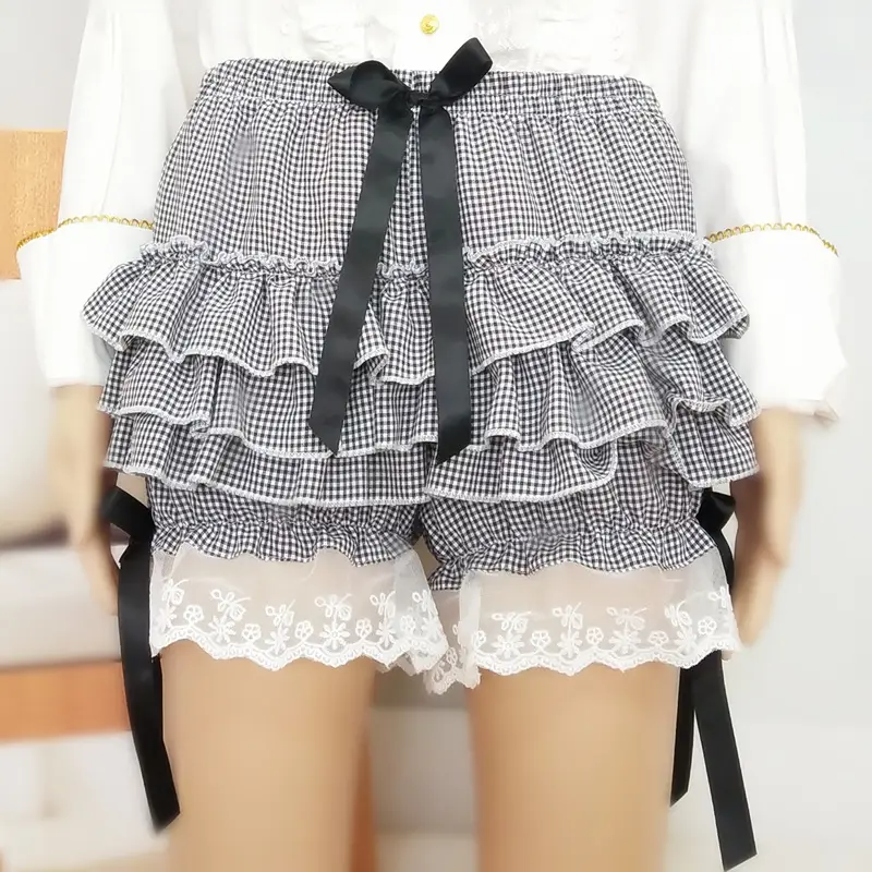 White Puffy Lolita Cross-Border Shorts with Lace Trim - Image 2