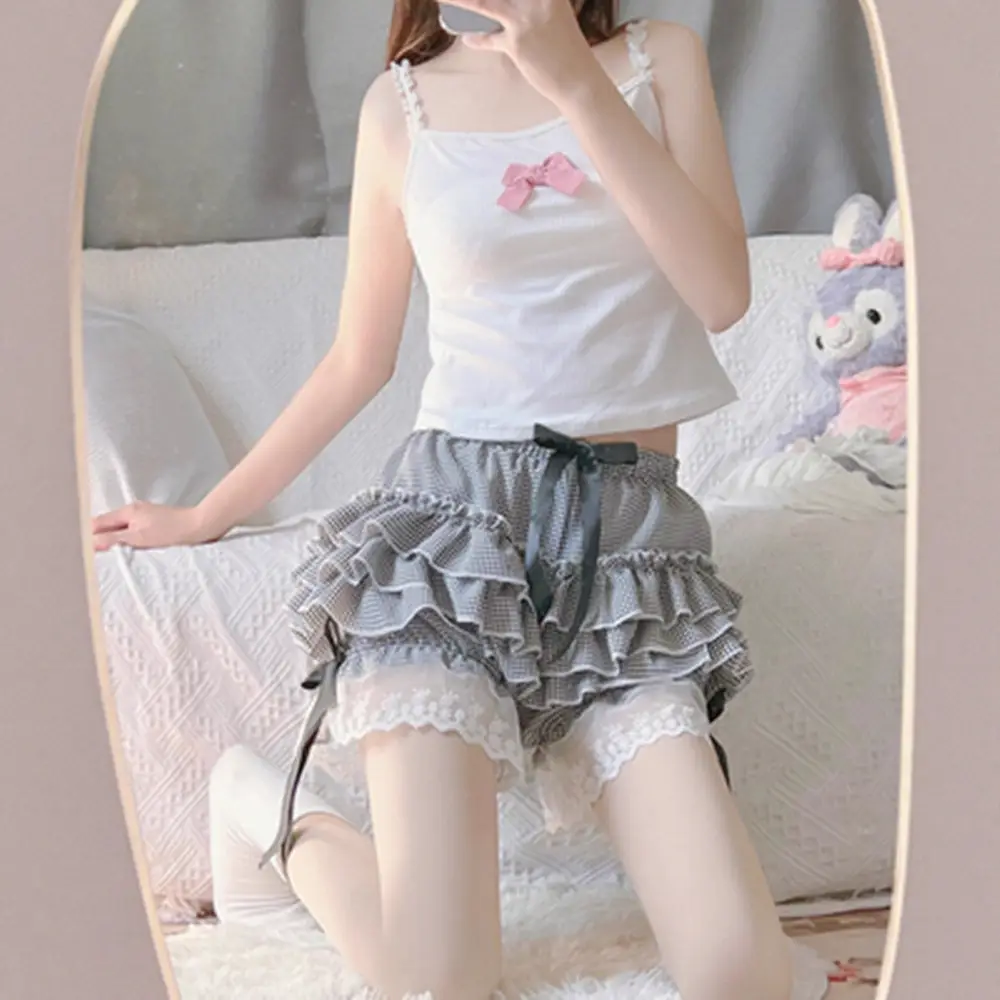 White Puffy Lolita Cross-Border Shorts with Lace Trim - Image 5