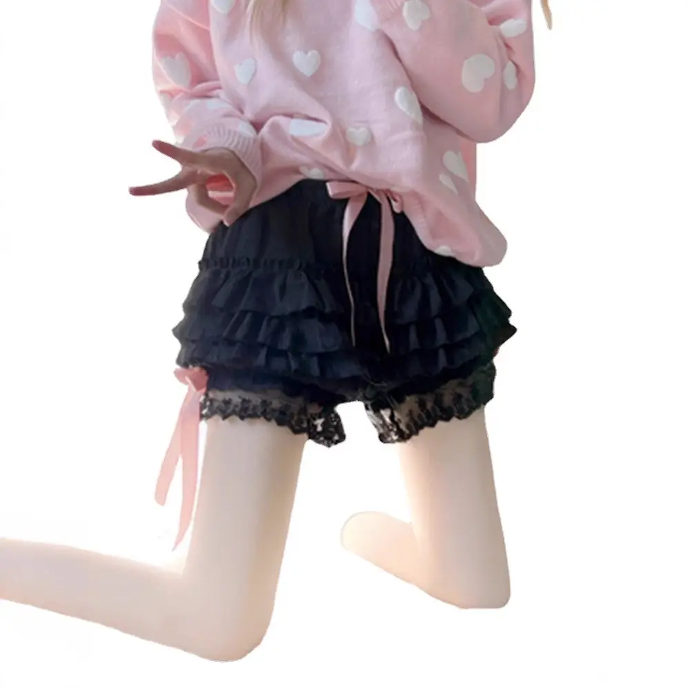 White Puffy Lolita Cross-Border Shorts with Lace Trim - Image 6
