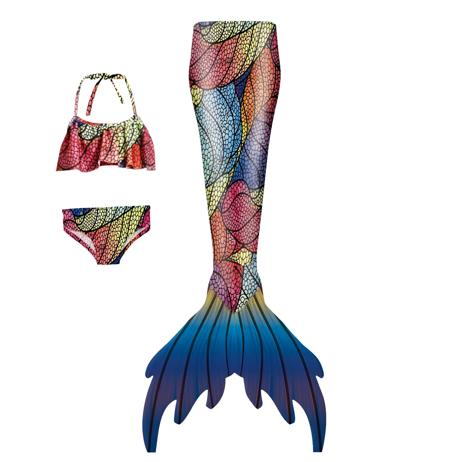 Mermaid Tail Strapless Fish Tail Dress for Girls