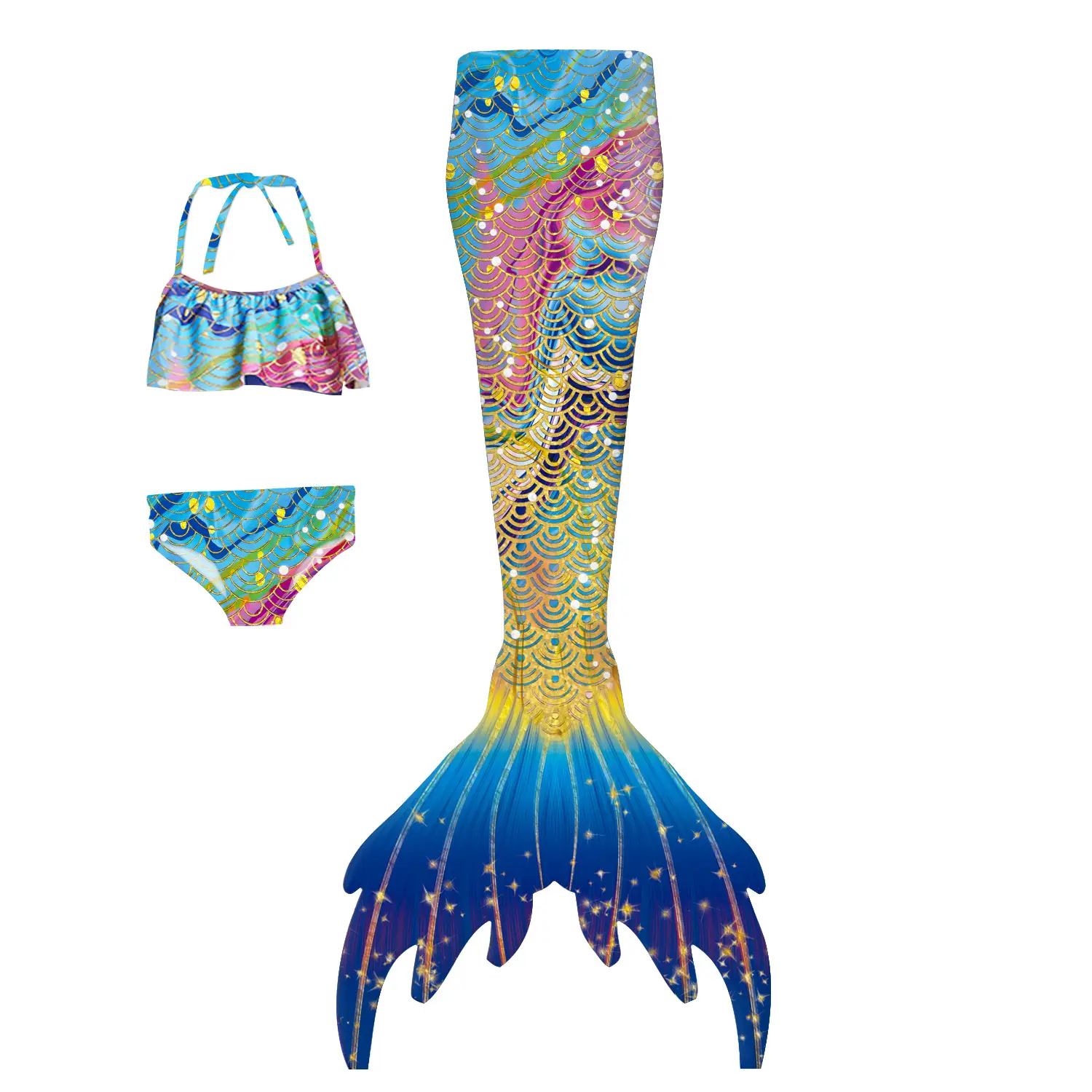 Mermaid Tail Strapless Fish Tail Dress for Girls