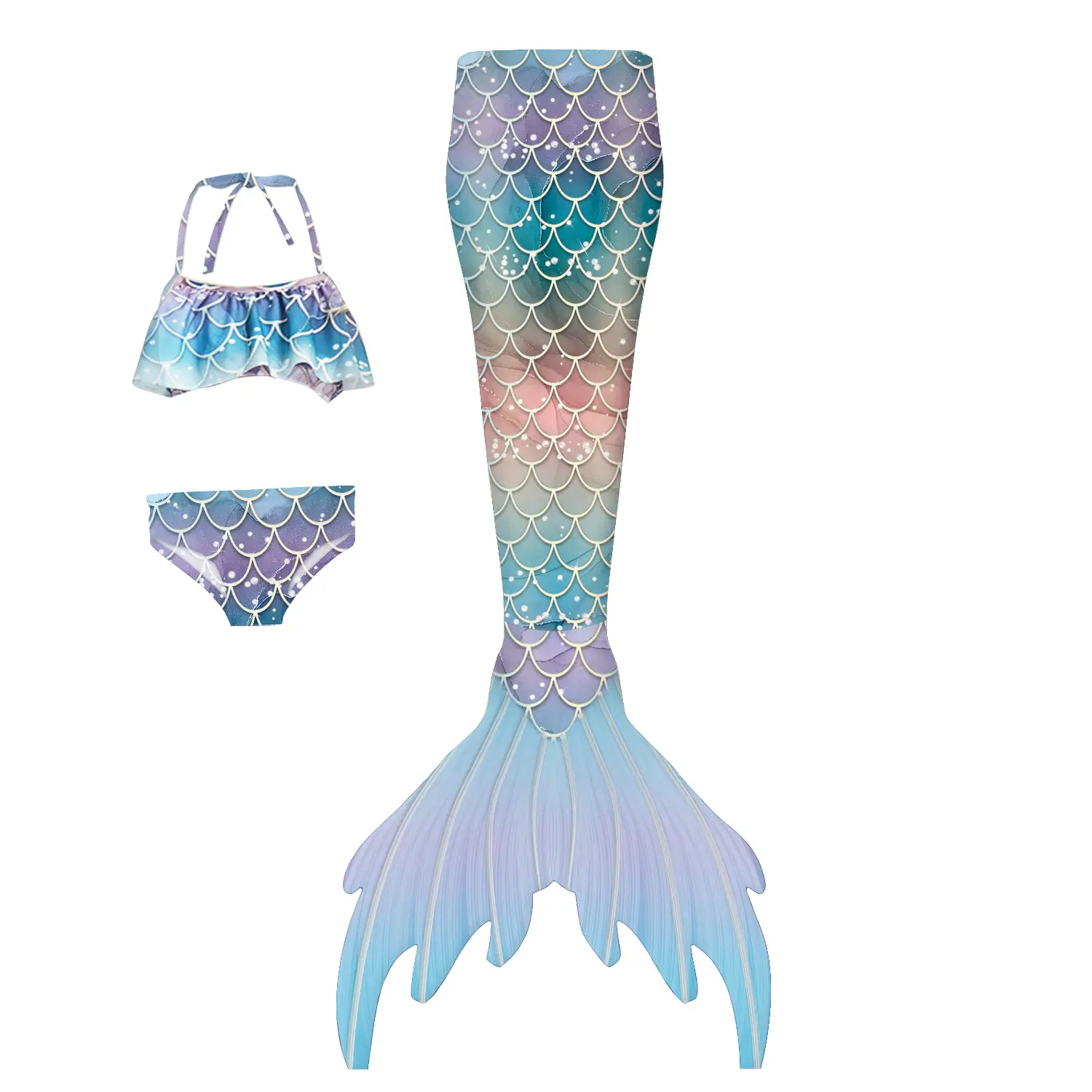 Mermaid Tail Strapless Fish Tail Dress for Girls