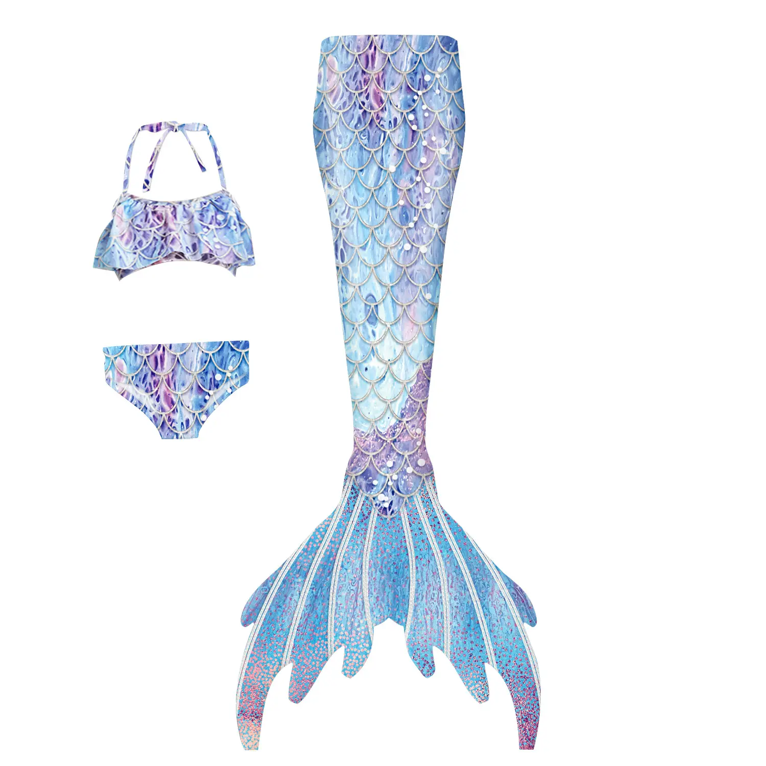 Mermaid Tail Strapless Fish Tail Dress for Girls