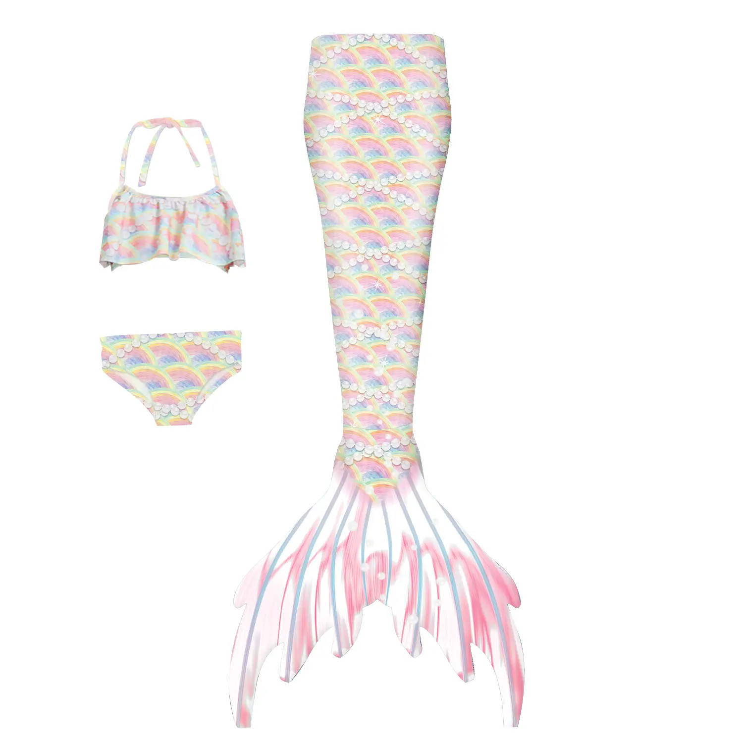 Mermaid Tail Strapless Fish Tail Dress for Girls