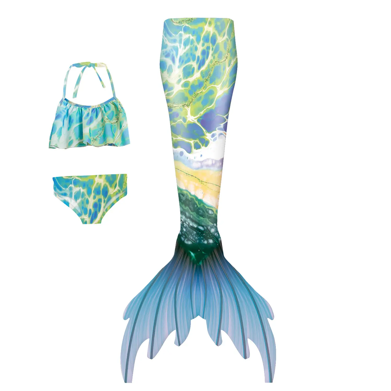 Mermaid Tail Strapless Fish Tail Dress for Girls