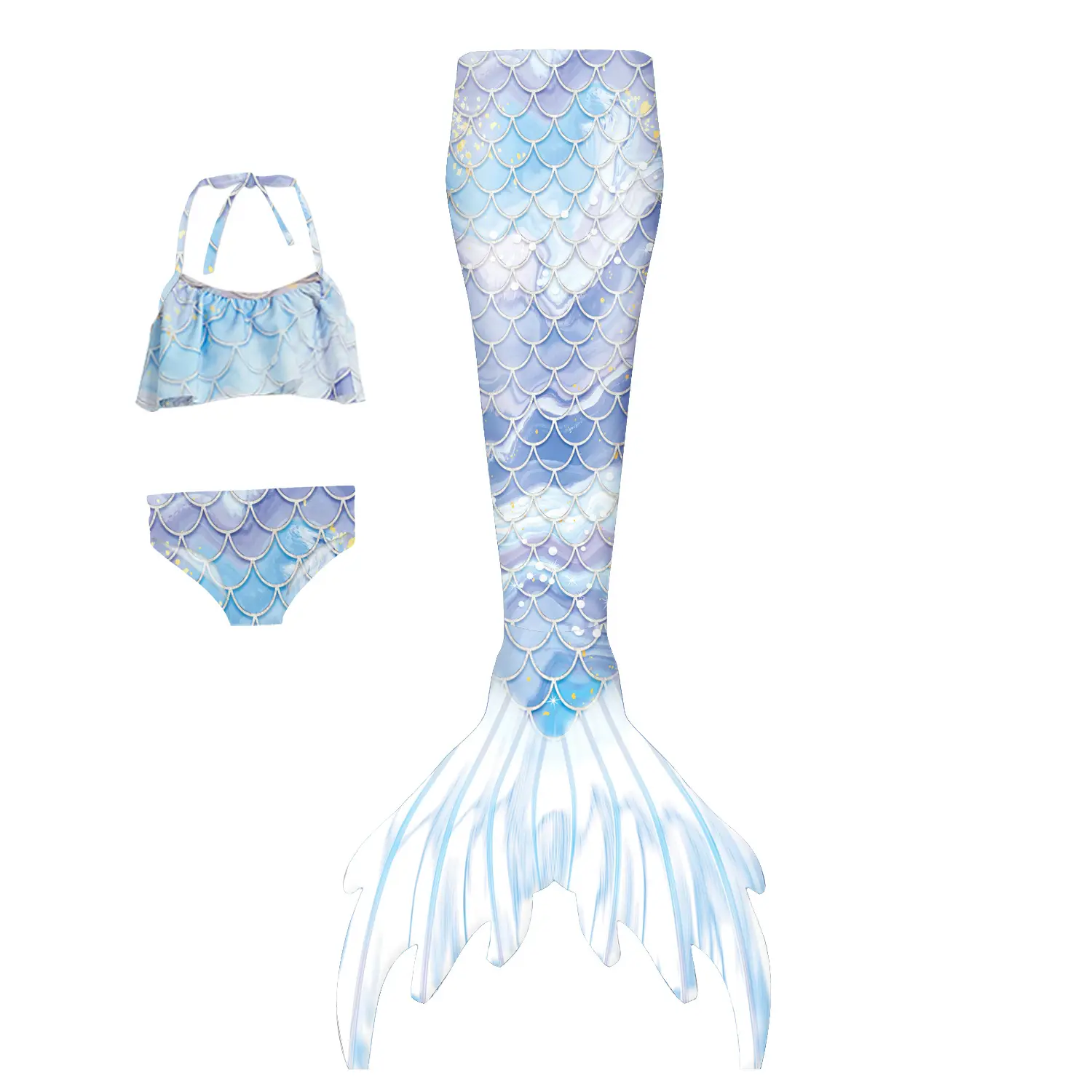 Mermaid Tail Strapless Fish Tail Dress for Girls