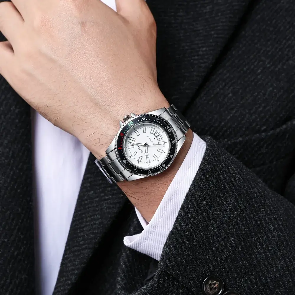 Men's 2022 Luminous Scale Quartz Watch with Stainless Steel Band - Image 5