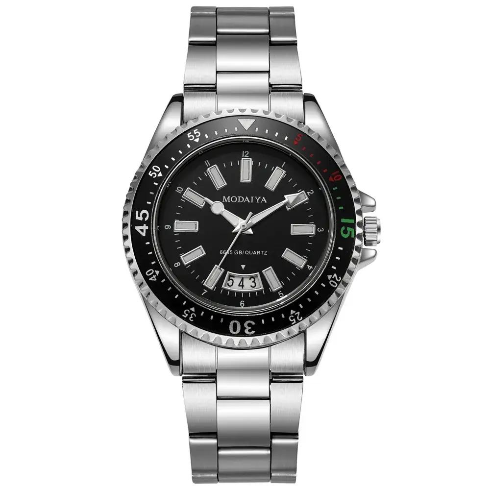 Men's 2022 Luminous Scale Quartz Watch with Stainless Steel Band - Image 2