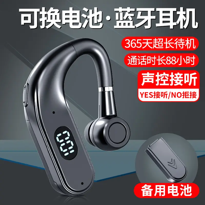 Wireless Bluetooth Headset with Digital Display & Replaceable Battery - Image 3