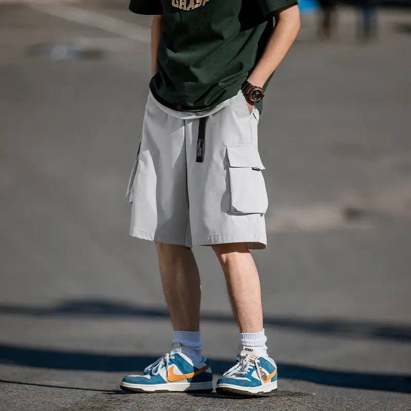 Helu Men Beige Cargo Shorts with 5/5 Pocket - Image 5
