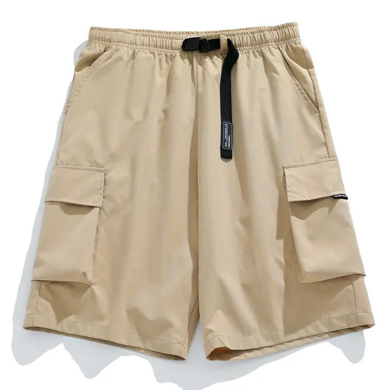 Helu Men Beige Cargo Shorts with 5/5 Pocket - Image 7