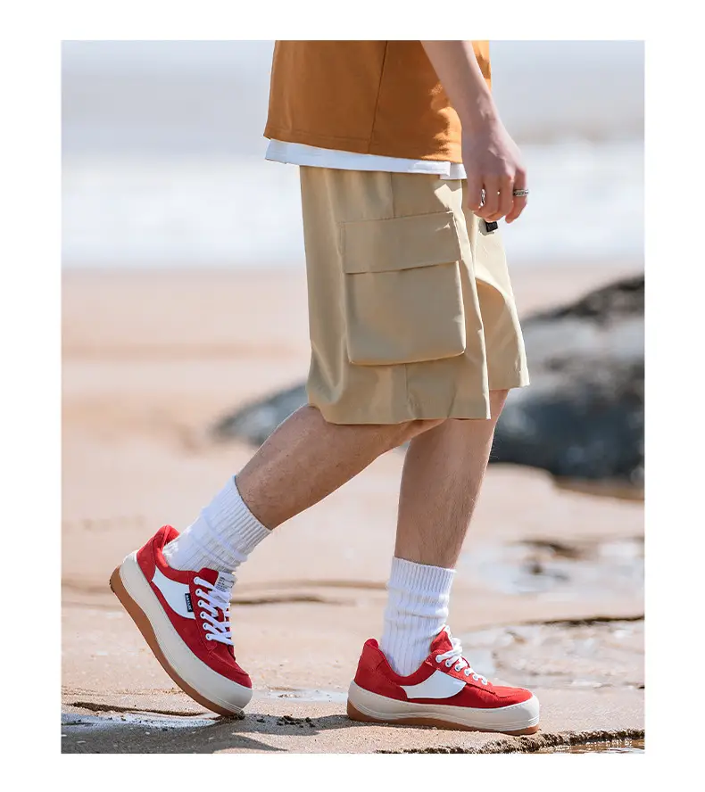 Helu Men Beige Cargo Shorts with 5/5 Pocket — feature 14