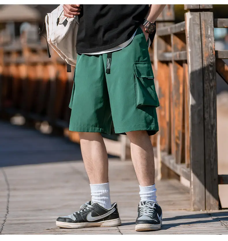 Helu Men Beige Cargo Shorts with 5/5 Pocket — feature 6