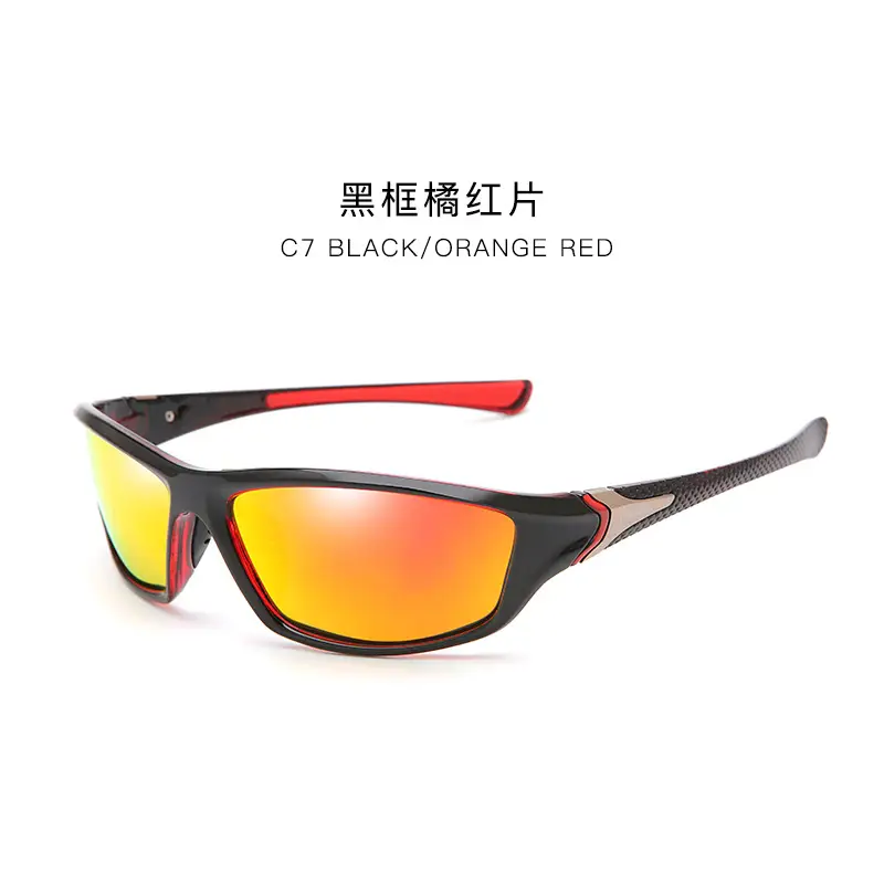 Black Frame Orange Polarized Sunglasses for Men Women - Image 7
